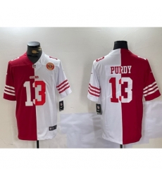 San Francisco 49ers #13 Brock Purdy Red 26 White Split Limited Stitched Jersey