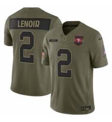 San Francisco 49ers #2 Deommodore Lenoir Olive 2025 Salute to Service Limited Football Stitched Jersey