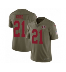 San Francisco 49ers #21 Frank Gore Limited Olive 2017 Salute to Service NFL Jersey