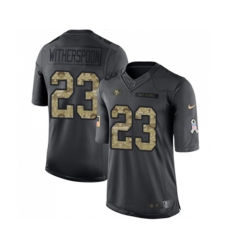 San Francisco 49ers #23 Ahkello Witherspoon Limited Black 2016 Salute to Service Football Jersey