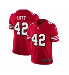 San Francisco 49ers #42 Ronnie Lott Limited Red Rush Vapor Untouchable Football Jerseys