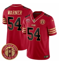San Francisco 49ers #54 Fred Warner Red F U S E Golden Gate Bridge With 3 Star C Patch Balck Scarlet Vapor Limited Stitched Football Jersey