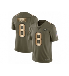 San Francisco 49ers #8 Steve Young Limited Olive Gold 2017 Salute to Service NFL Jersey