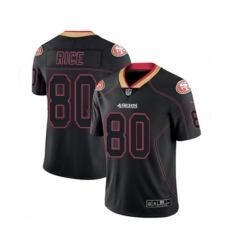 San Francisco 49ers #80 Jerry Rice Limited Lights Out Black Rush Football Jersey