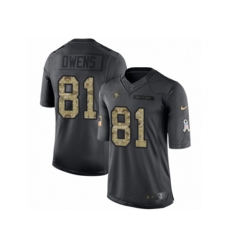 San Francisco 49ers #81 Terrell Owens Limited Black 2016 Salute to Service NFL Jersey
