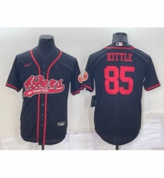 San Francisco 49ers #85 George Kittle Black Stitched Cool Base Nike Baseball Jersey