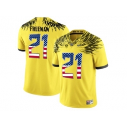 2016 US Flag Fashion 2016 Mens Oregon Duck Royce Freeman #21 College Football Electric Lightning Limited Jerseys - Yellow 2016 US Flag Fashion 2016 Mens Oregon Duck Royce Freeman #21 College Football Electric Lightning Limited Jerseys - Yellow