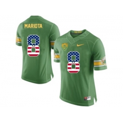 2016 US Flag Fashion Mens Oregon Duck Marcus Mariota #8 College Football 20th Anniversary Throwback Jerseys - Apple Green 2016 US Flag Fashion Mens Oregon Duck Marcus Mariota #8 College Football 20th Anniversary Throwback Jerseys - Apple Green
