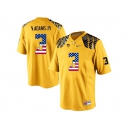 2016 US Flag Fashion Mens Oregon Ducks Vernon Adams Jr.#3 College Football Limited Jersey - Yellow 2016 US Flag Fashion Mens Oregon Ducks Vernon Adams Jr.#3 College Football Limited Jersey - Yellow
