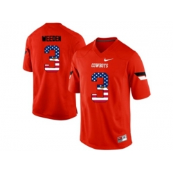 2016 US Flag Fashion Mens Oklahoma State Cowboys Brandon Weeden #3 Pro Combat College Football Jersey - Orange 2016 US Flag Fashion Mens Oklahoma State Cowboys Brandon Weeden #3 Pro Combat College Football Jersey - Orange