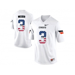 2016 US Flag Fashion Mens Oklahoma State Cowboys Brandon Weeden #3 Pro Combat College Football Jersey - White 2016 US Flag Fashion Mens Oklahoma State Cowboys Brandon Weeden #3 Pro Combat College Football Jersey - White