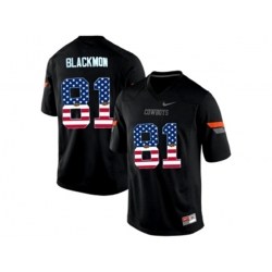2016 US Flag Fashion Mens Oklahoma State Cowboys Justin Blackmon #81 Pro Combat College Football Jersey - Black 2016 US Flag Fashion Mens Oklahoma State Cowboys Justin Blackmon #81 Pro Combat College Football Jersey - Black