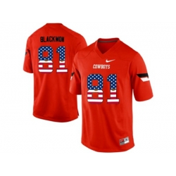 2016 US Flag Fashion Mens Oklahoma State Cowboys Justin Blackmon #81 Pro Combat College Football Jersey - Orange 2016 US Flag Fashion Mens Oklahoma State Cowboys Justin Blackmon #81 Pro Combat College Football Jersey - Orange