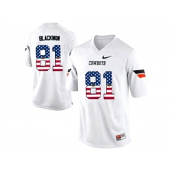 2016 US Flag Fashion Mens Oklahoma State Cowboys Justin Blackmon #81 Pro Combat College Football Jersey - White 2016 US Flag Fashion Mens Oklahoma State Cowboys Justin Blackmon #81 Pro Combat College Football Jersey - White