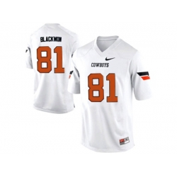 Mens Oklahoma State Cowboys Justin Blackmon #81 Pro Combat College Football Jersey - White Mens Oklahoma State Cowboys Justin Blackmon #81 Pro Combat College Football Jersey - White