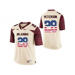 2016 US Flag Fashion Mens Oklahoma Sooners Adrian Peterson #28 College Limited Football Jersey - White 2016 US Flag Fashion Mens Oklahoma Sooners Adrian Peterson #28 College Limited Football Jersey - White