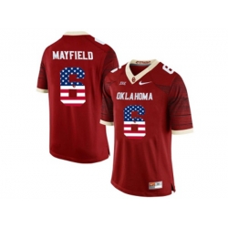 2016 US Flag Fashion Mens Oklahoma Sooners Baker Mayfield #6 College Limited Football Jersey - Crimson 2016 US Flag Fashion Mens Oklahoma Sooners Baker Mayfield #6 College Limited Football Jersey - Crimson
