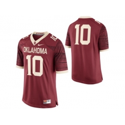 Mens Oklahoma Sooners #10 College Limited Football Jersey - Crimson Mens Oklahoma Sooners #10 College Limited Football Jersey - Crimson