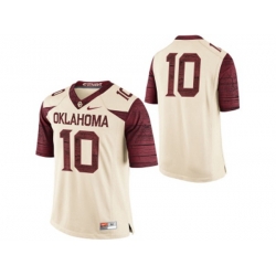 Mens Oklahoma Sooners #10 College Limited Football Jersey - White Mens Oklahoma Sooners #10 College Limited Football Jersey - White