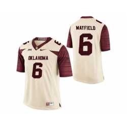 Mens Oklahoma Sooners Baker Mayfield #6 College Limited Football Jersey - White Mens Oklahoma Sooners Baker Mayfield #6 College Limited Football Jersey - White