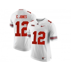 2016 Ohio State Buckeyes C.Jones #12 College Football Limited Jersey - White 2016 Ohio State Buckeyes C.Jones #12 College Football Limited Jersey - White