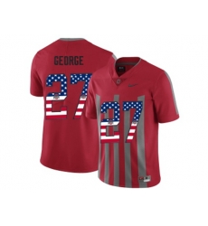2016 US Flag Fashion Ohio State Buckeyes Eddie George #27 College Football Alternate Elite Jersey - Scarlet