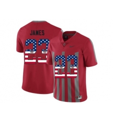 2016 US Flag Fashion Ohio State Buckeyes Lebron James #23 College Football Alternate Elite Jersey - Scarlet