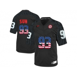 2016 US Flag Fashion Mens Nebraska Cornhuskers Ndamukong Suh #93 College Football Jersey - Black 2016 US Flag Fashion Mens Nebraska Cornhuskers Ndamukong Suh #93 College Football Jersey - Black