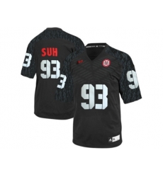 Mens Nebraska Cornhuskers Ndamukong Suh #93 College Football Jersey - Black
