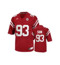 Mens Nebraska Cornhuskers Ndamukong Suh #93 College Football Jersey - Red