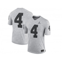 2016 Mens Heather Gray Michigan Wolverines Jim Harbaugh #4 College Football Limited Jerseys - Gridiron Gray II