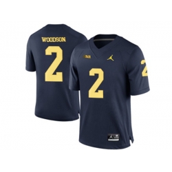 2016 Mens Jordan Brand Michigan Wolverines Charles Woodson #2 College Football Limited Jersey - Navy Blue