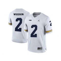 2016 Mens Jordan Brand Michigan Wolverines Charles Woodson #2 College Football Limited Jersey - White
