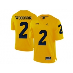 2016 Mens Jordan Brand Michigan Wolverines Charles Woodson #2 College Football Limited Jersey - Yellow