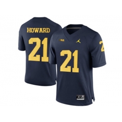 2016 Mens Jordan Brand Michigan Wolverines Desmond Howard #21 College Football Limited Jersey - Navy Blue