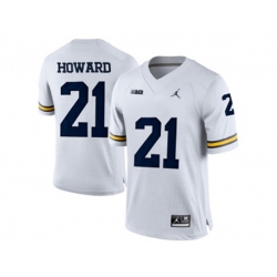 2016 Mens Jordan Brand Michigan Wolverines Desmond Howard #21 College Football Limited Jersey - White