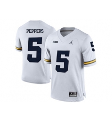 2016 Mens Jordan Brand Michigan Wolverines Jabrill Peppers #5 College Football Limited Jersey - White