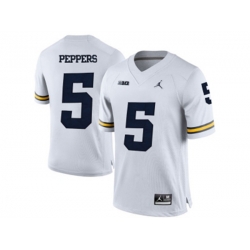 2016 Mens Jordan Brand Michigan Wolverines Jabrill Peppers #5 College Football Limited Jersey - White