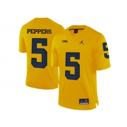 2016 Mens Jordan Brand Michigan Wolverines Jabrill Peppers #5 College Football Limited Jersey - Yellow