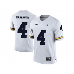2016 Mens Jordan Brand Michigan Wolverines Jim Harbaugh #4 College Football Limited Jersey - White