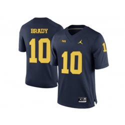2016 Mens Jordan Brand Michigan Wolverines Tom Brady #10 College Football Limited Jersey - Navy Blue
