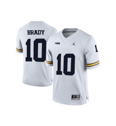 2016 Mens Jordan Brand Michigan Wolverines Tom Brady #10 College Football Limited Jersey - White