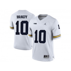 2016 Mens Jordan Brand Michigan Wolverines Tom Brady #10 College Football Limited Jersey - White