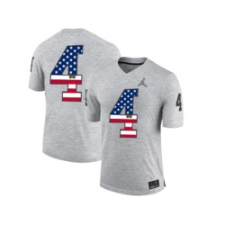 2016 US Flag Fashion-2016 Mens Heather Gray Michigan Wolverines Jim Harbaugh #4 College Football Limited Jerseys - Gridiron Gray II