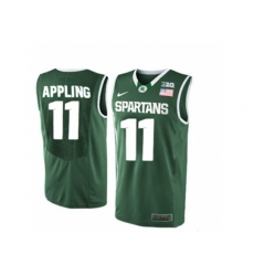 Michigan State Spartans Keith Appling #11 College Basketball Authentic Jersey - Green