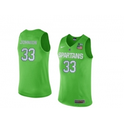 Michigan State Spartans Magic Johnson 33 College Basketball Authentic Jersey - Apple Green Michigan State Spartans Magic Johnson 33 College Basketball Authentic Jersey - Apple Green