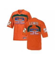 2016 US Flag Fashion Mens Miami Hurricanes Ray Lewis #52 College Football Jersey - Orange