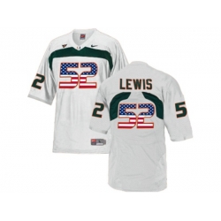 2016 US Flag Fashion Mens Miami Hurricanes Ray Lewis #52 College Football Jersey - White