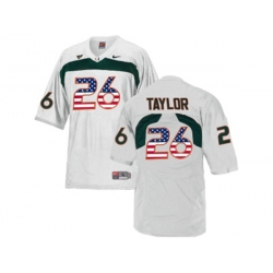 2016 US Flag Fashion Mens Miami Hurricanes Sean Taylor #26 College Football Jersey - White