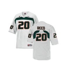 Mens Miami Hurricanes Ed Reed #20 College Football Jersey - White